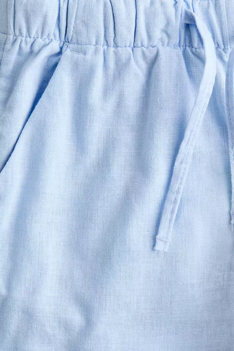 Linen-blend drawstring trousers