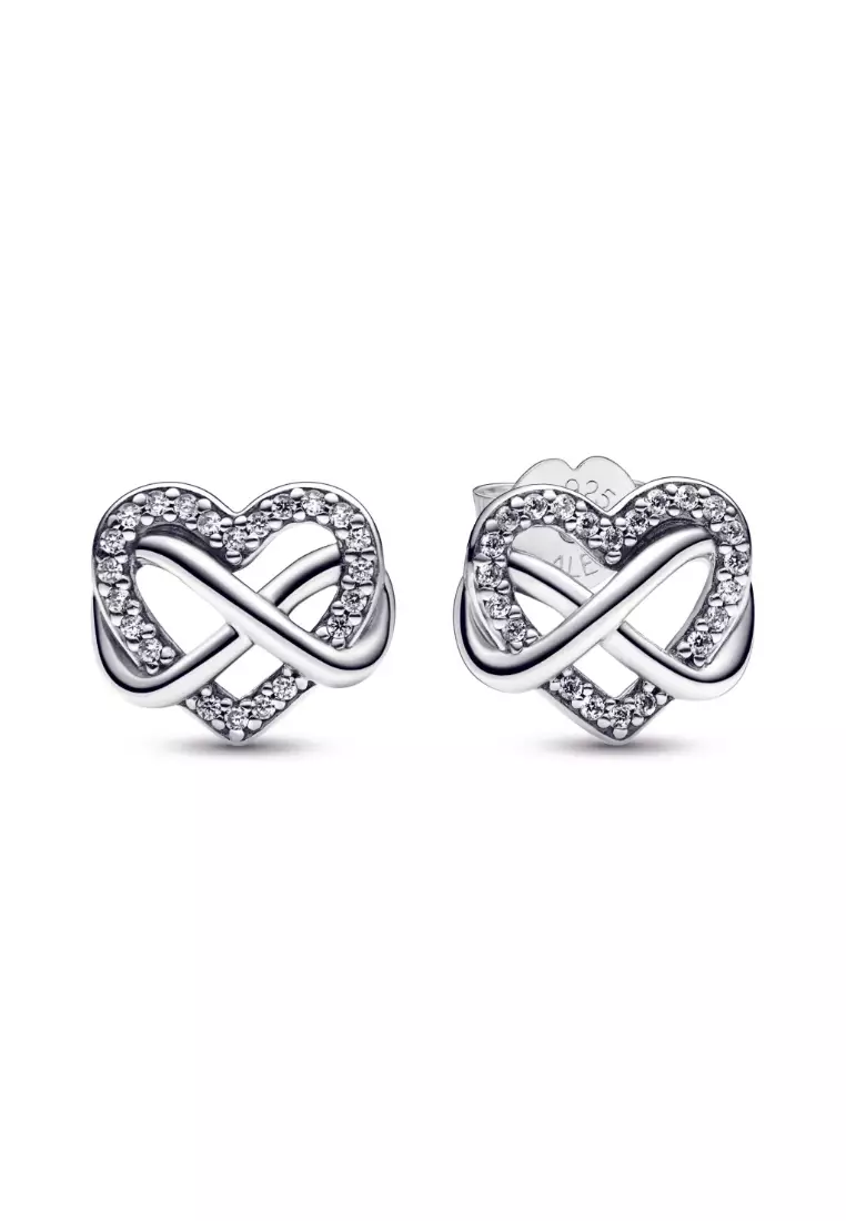 Buy Pandora Sparkling Infinity Heart Stud Earrings 2025 Online - Main Image