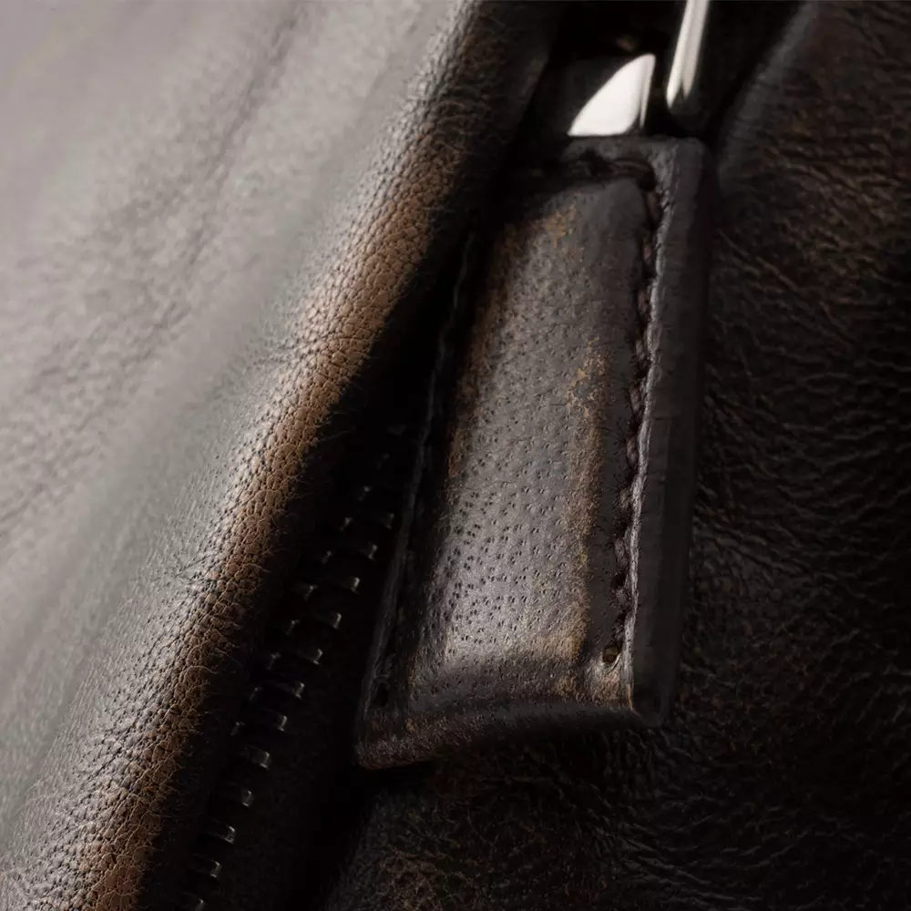 Triangle Logo Nappa Leather Sling Backpack Dark Brown