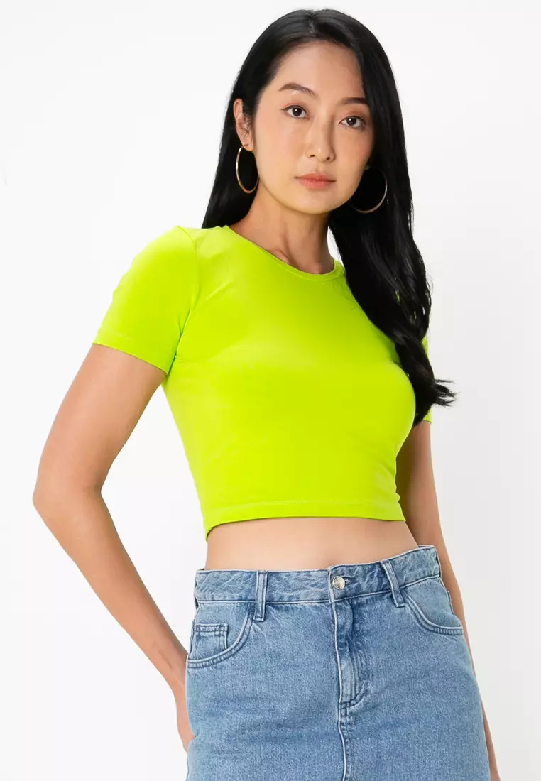 T.japan sweat cropped tops 新品 Sweat Heart Y2K New Design Acid Wash Crop Top Tee Shirt