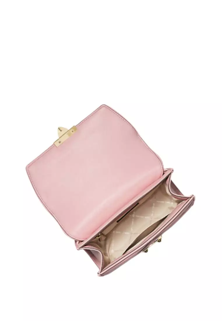 Serena Small Quilted Faux Leather Crossbody Bag Powder Blush