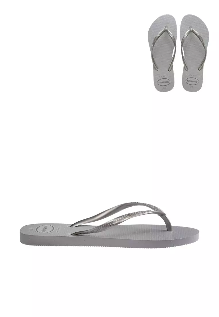 Women Slim Gloss - Grey/Ice Gray Flip Flops