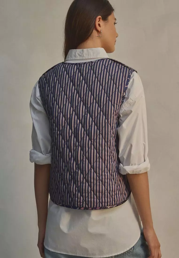 Padded Reversible Tie Front Gilet