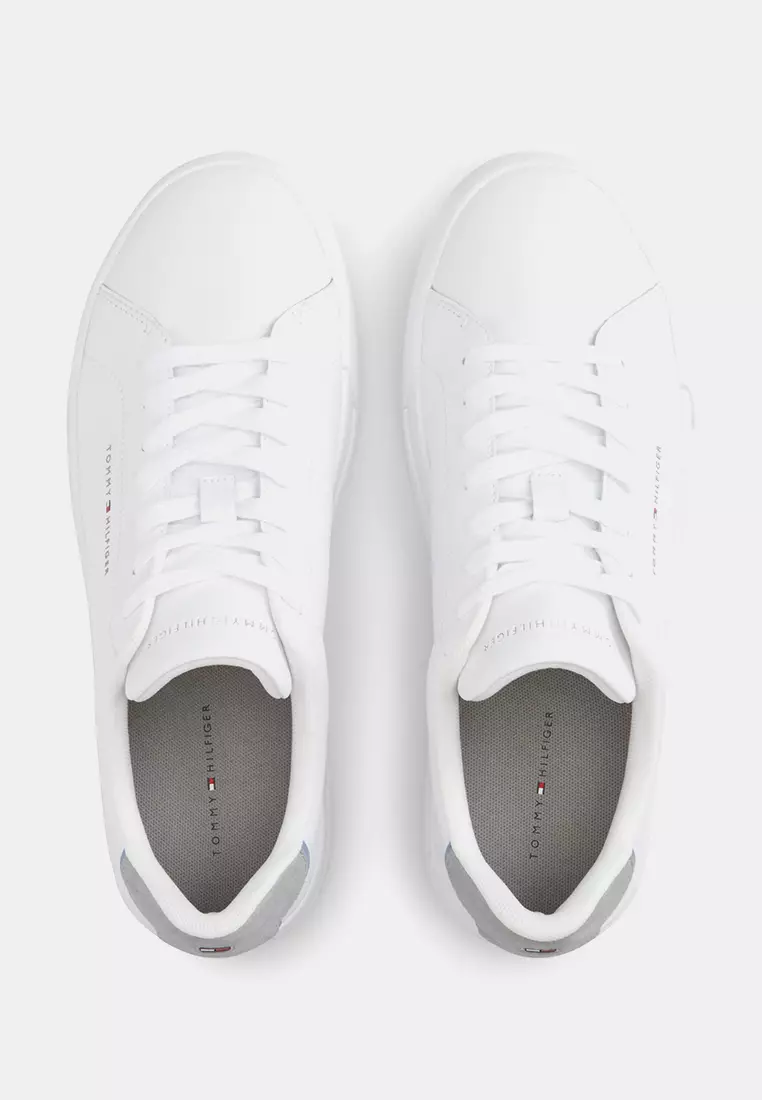 Logo Court Trainers With Leather - Th Mainline
