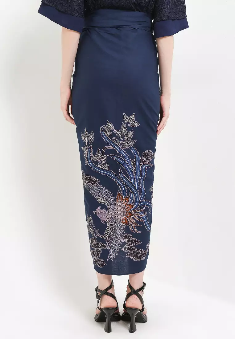 Rok Lilit Wanita Kondangan Batik Instant Firenze Navy