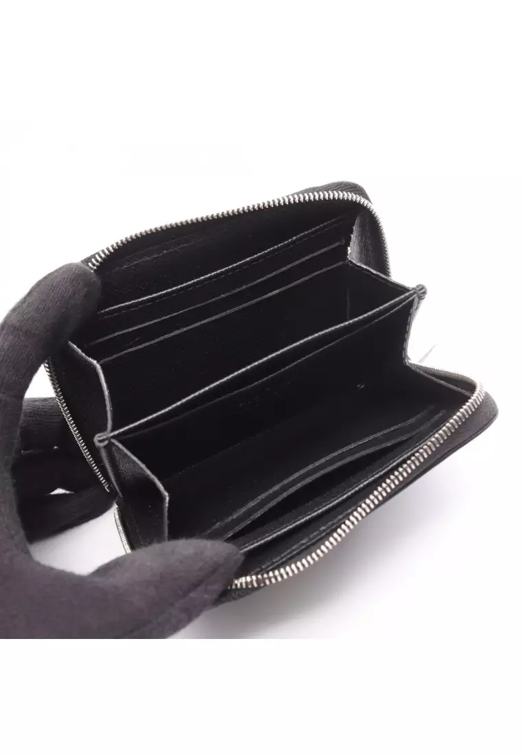 Pre-Loved Louis Vuitton zippy coin purse Epi Noir card case coin purse leather black