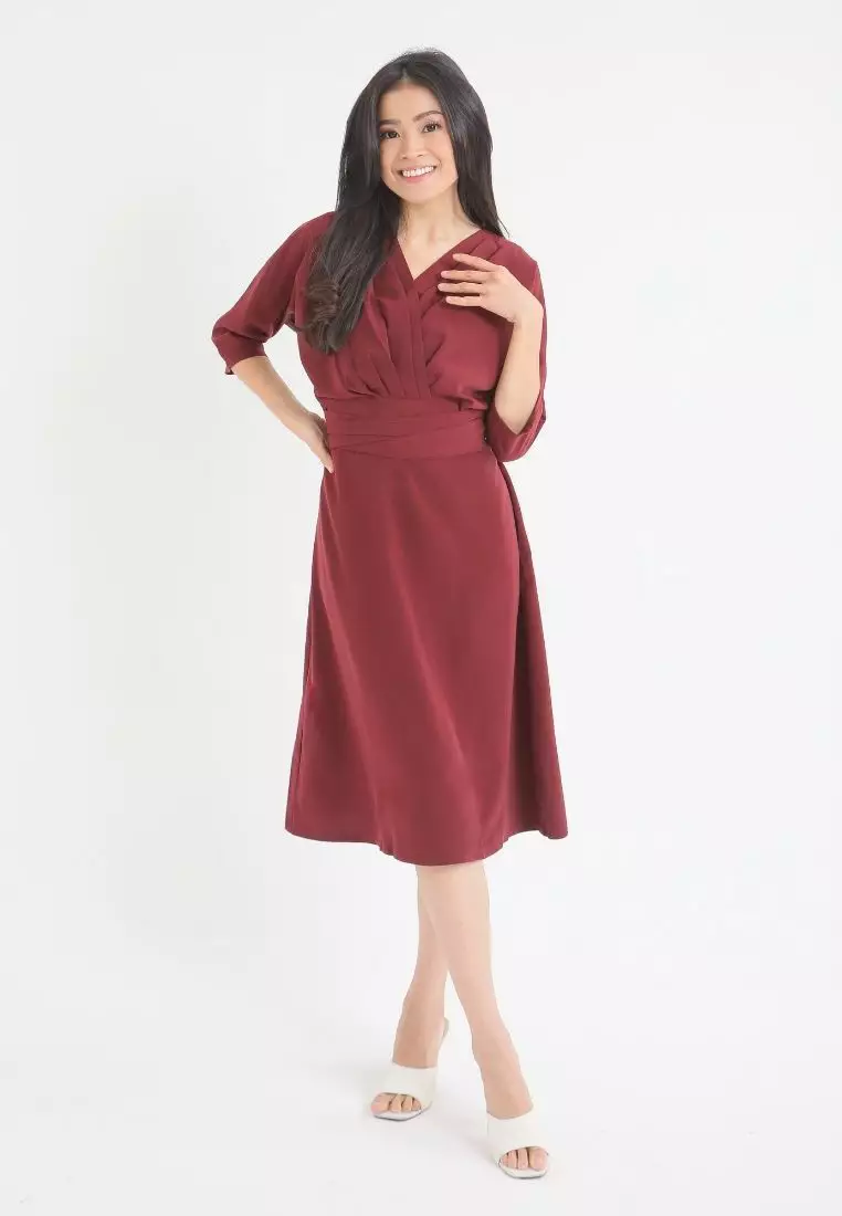 Zalora shop maroon dress