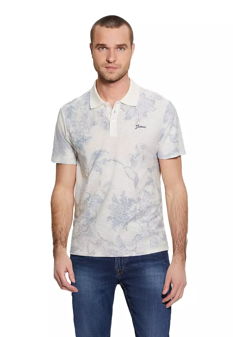 Buy Guess GUESS Short Sleeves Eco Linen Porcelain Polo 2024 Online ...
