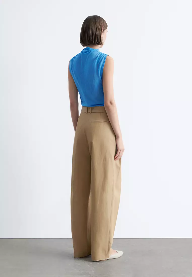 Ruched Mock-Neck Top