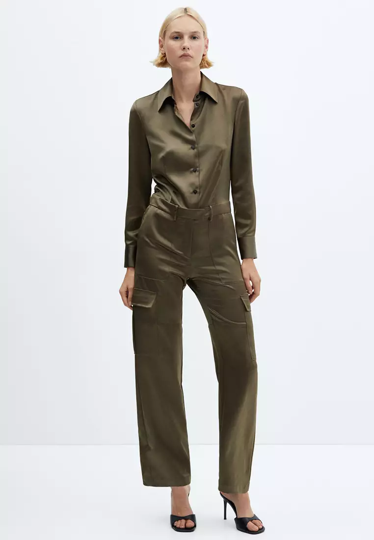 Buy Mango Satin Cargo Jumpsuit Online ZALORA Malaysia