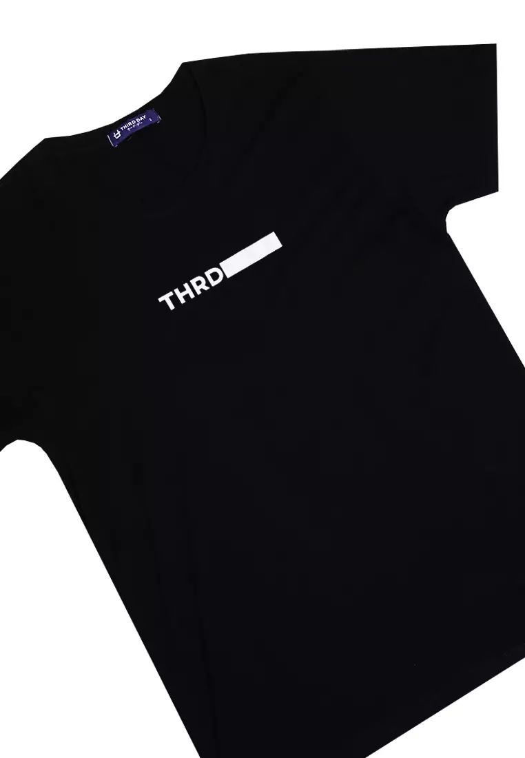 MTL49 kaos t shirt pria instacool thrd block white dateng hitam