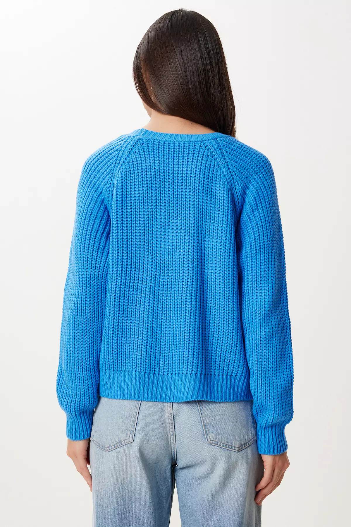 女裝深藍色辮子針織毛衣 Ki̇00144