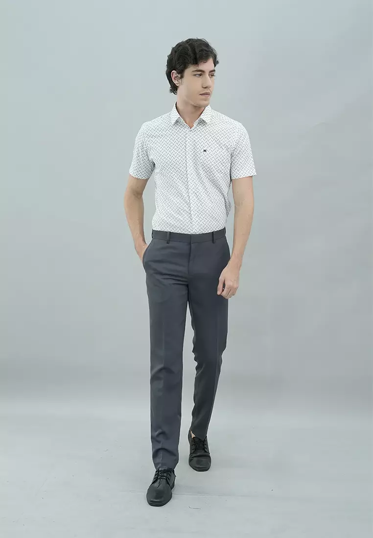 Johnwin - Celana Formal Pria - Harington Pants - abu - Polyester - Slim Fit - F.1010.010.103.C