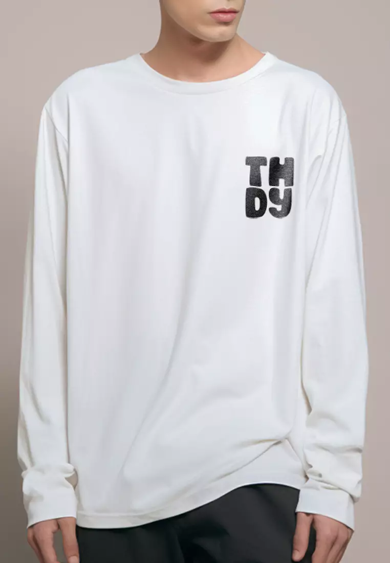 MTS60 Kaos Lengan Panjang Pria Distro Branded instacool "THDY freehand dakir" putih