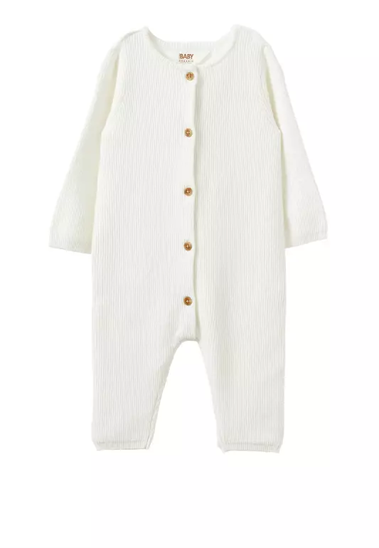 Organic Knit Long Sleeve Romper