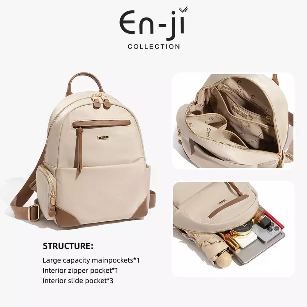 En-ji Neyobi Backpack Wanita Warna Cream
