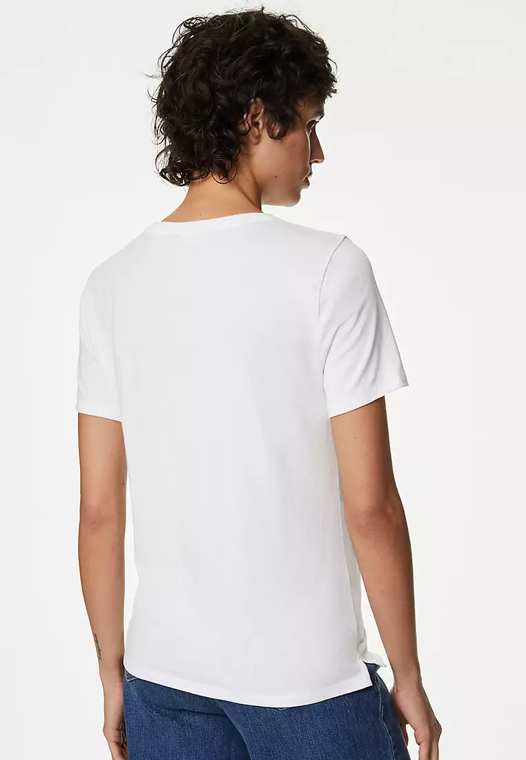 Cotton Modal Blend Slogan T-Shirt