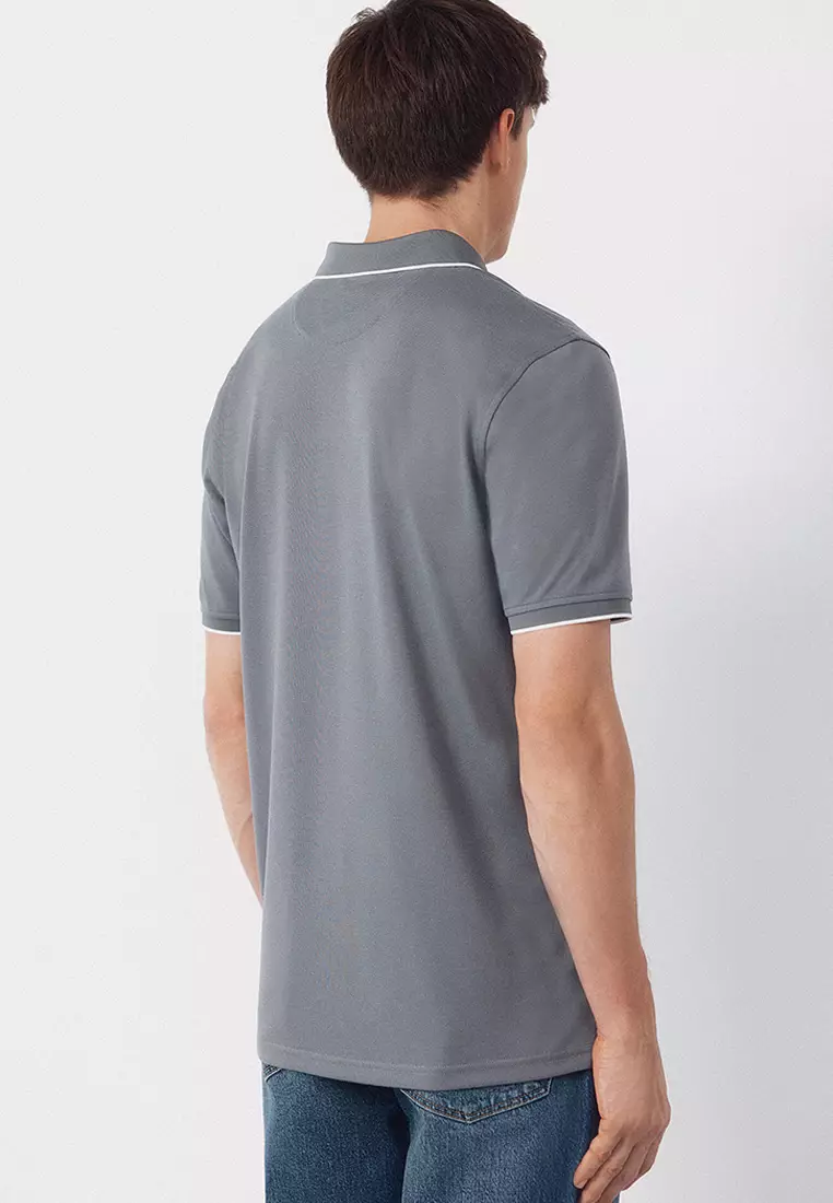 Coolmax® jacquard collar polo shirt