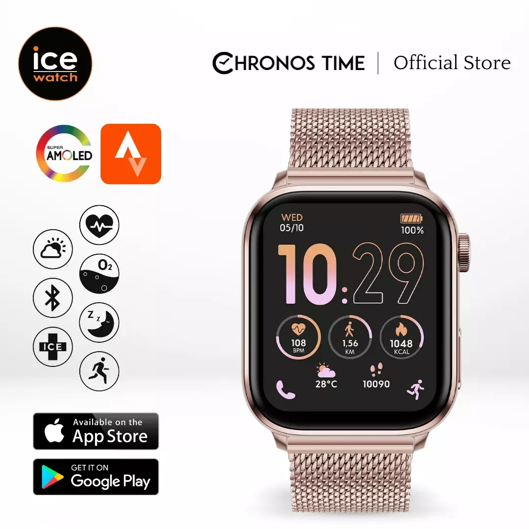 ICE Smart Watch 3.0 rectangular AMOLED 1.78 - Rose-Gold Milanese 38x44mm [024304]