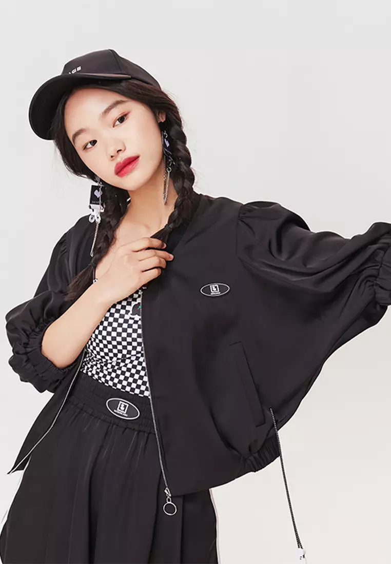 Mid Sleeve Street Syle Zip Up Jacket