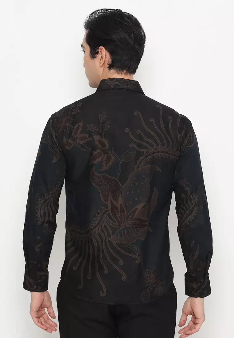 Kemeja Batik Pria Slimfit Senapati - Black