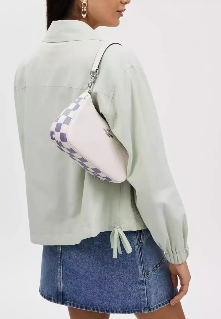 Coach Teri Shoulder Bag With Checkerboard Print Light Violet Chalk