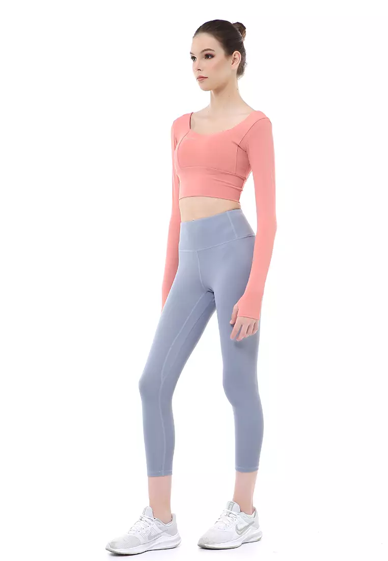 Mikayla One Set Pakaian Olahraga Wanita Atasan & Celana Panjang Kombinasi Warna Material Polyester ORIGINAL - Brick Lightblue