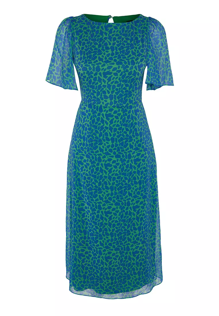 Patterned Midi Dress