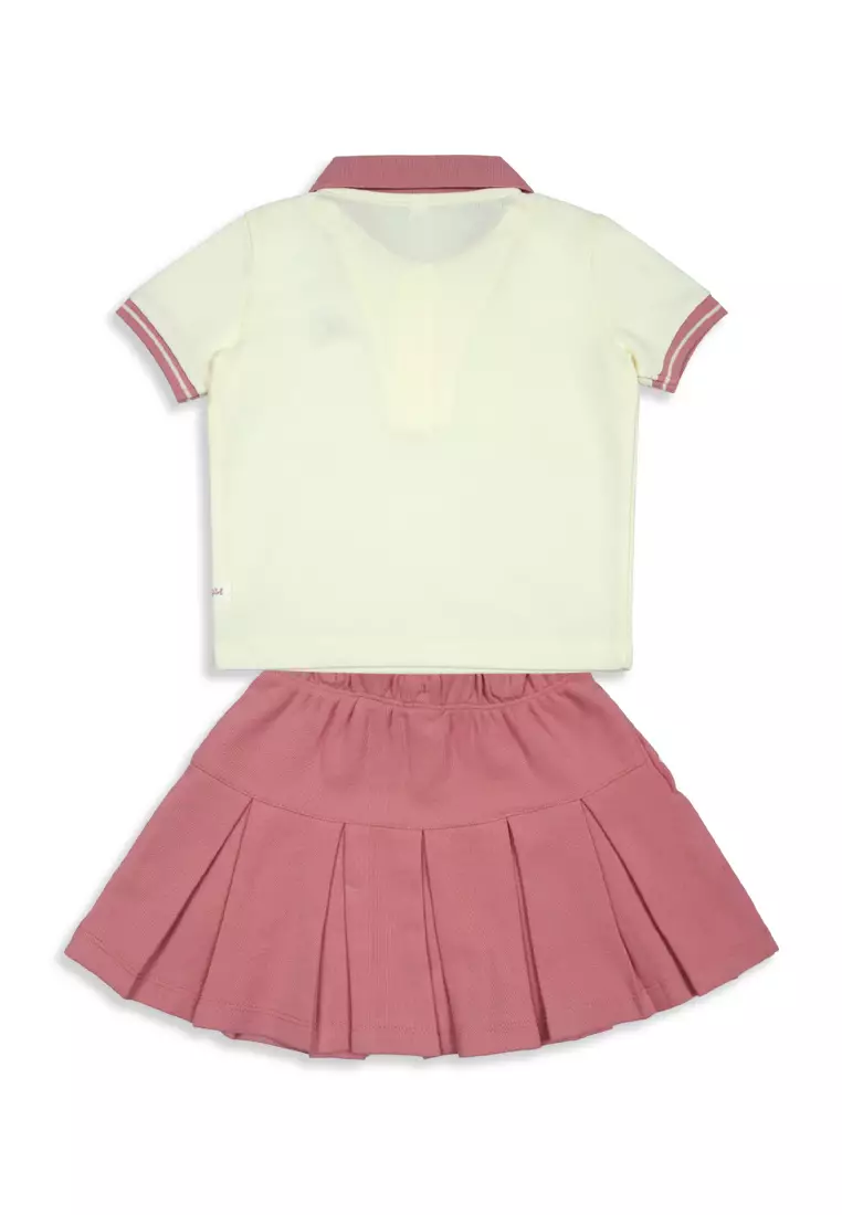 Girls Blouse With Collar With Skirt Set