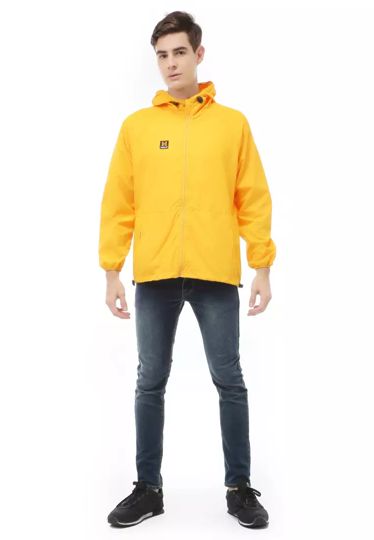 Clover Outerwear Jacket Hoodie Pria Jaket Olahraga Material Parasut ORIGINAL - Yellow