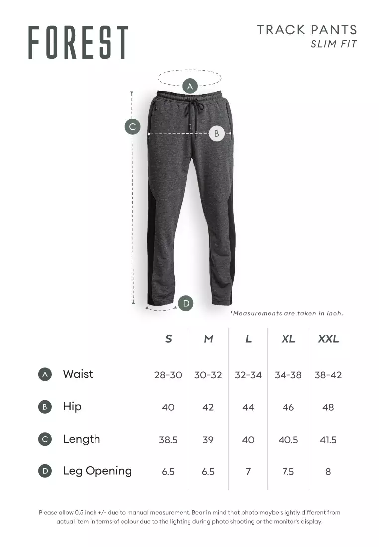Forest Slim Fit Tracksuit Men Track Pants Unisex Track Bottom | Seluar Track Lelaki - 10758-01Black