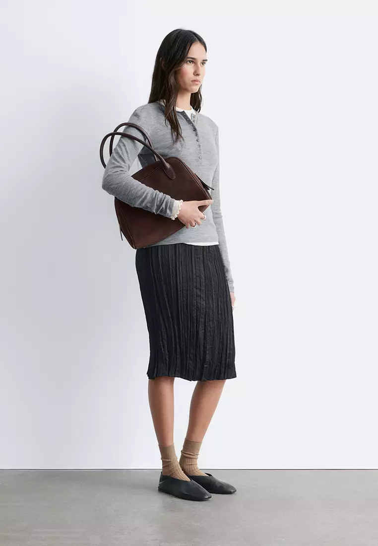 Knee-Length Crêpe Skirt