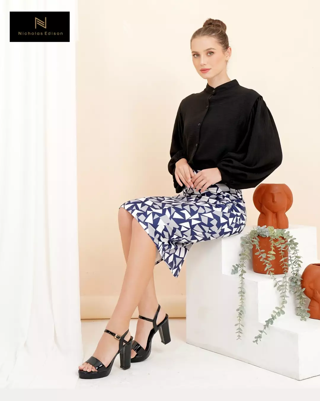 Nicholas Edison Heel Tania Black