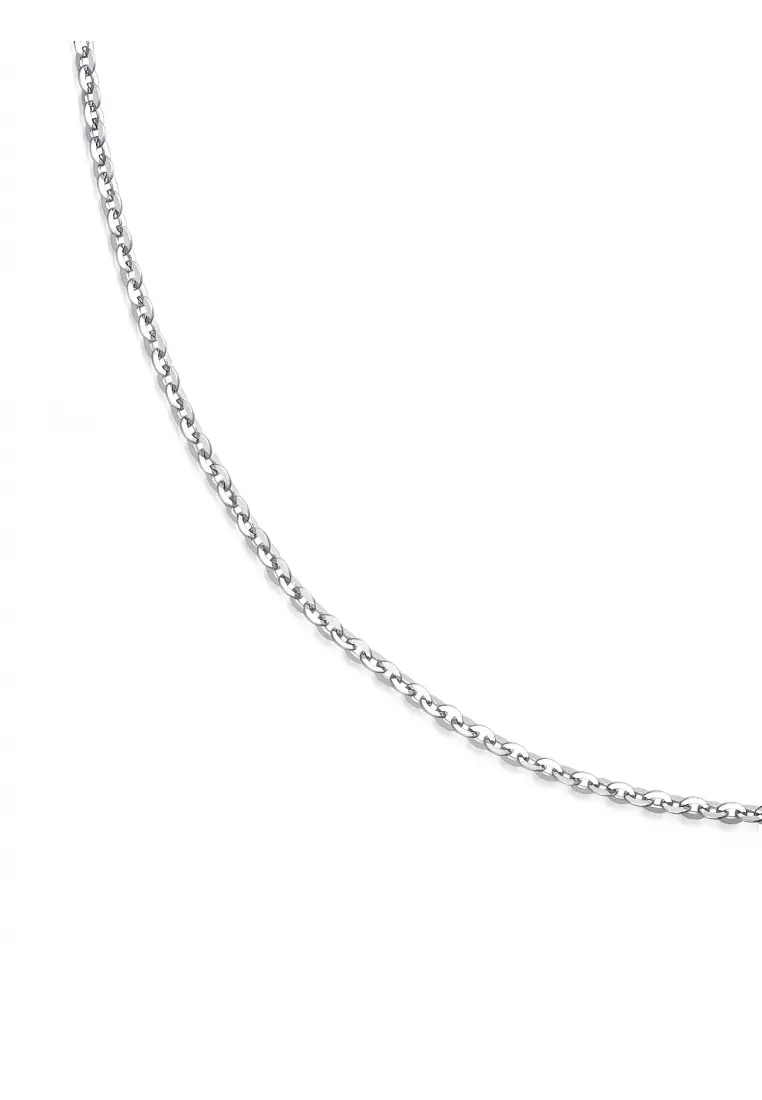18K White Gold Anchor Chain Necklace for Women 94221N