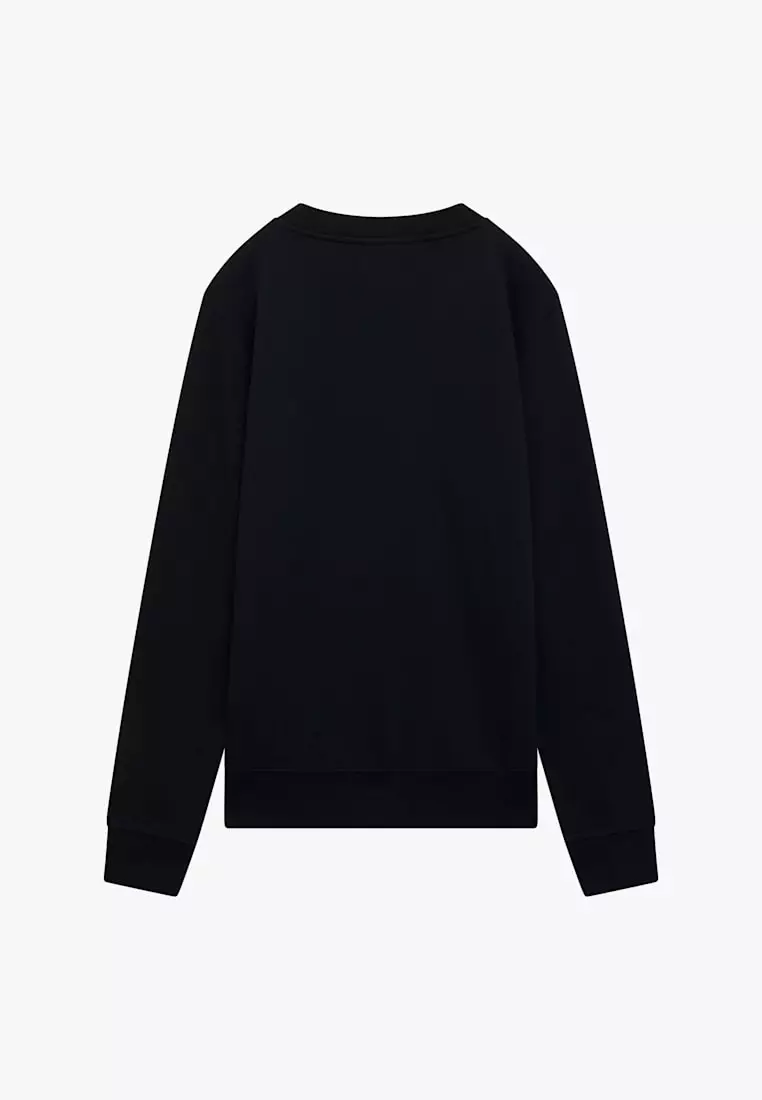 Men's Black Cotton DINO Metallic Print Sweatshirt