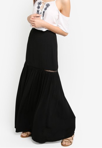 Love Maxi Skirt With Trimming Insert