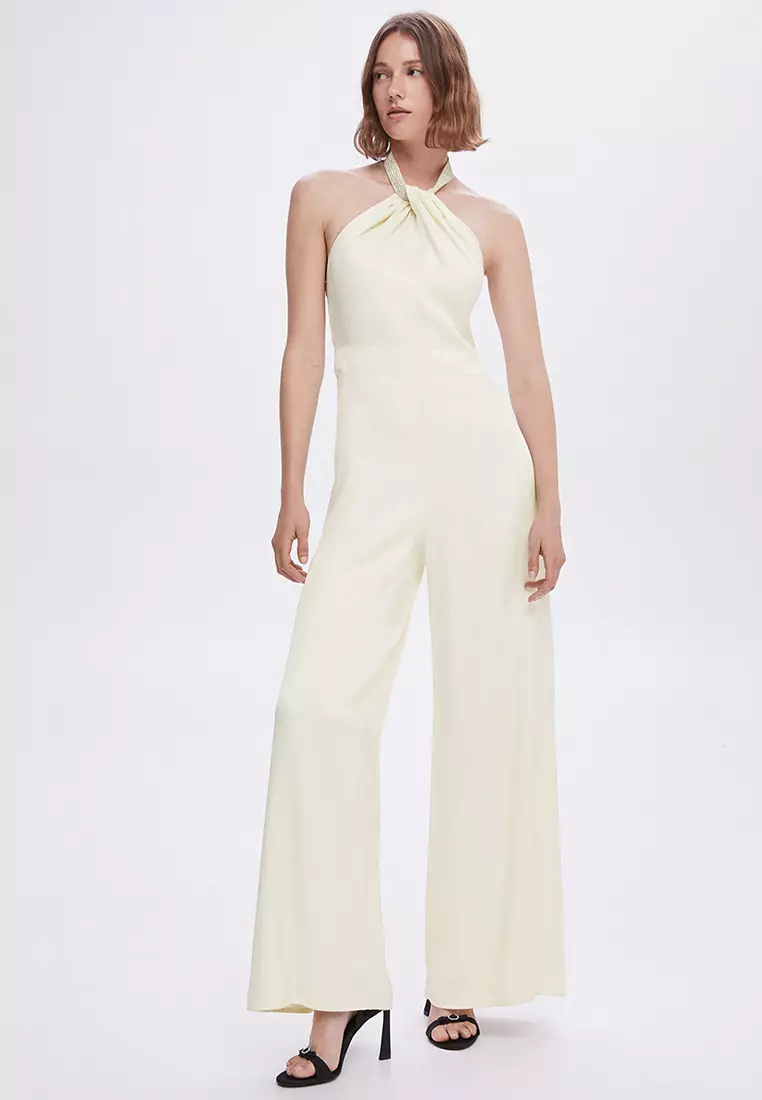 Mango Halter Jumpsuit With Metallic Detail 2024, Buy Mango Online