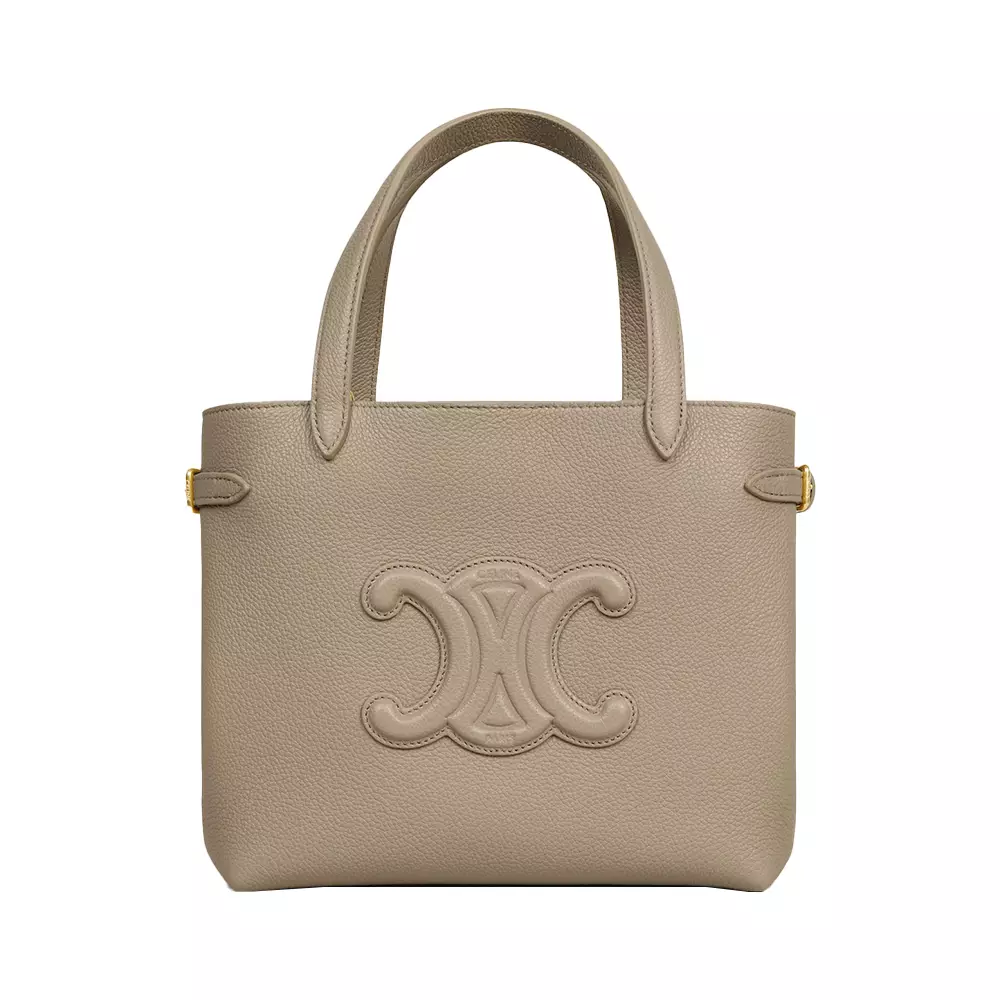Mini Cabas Anais Cuir Triomphe in Grained Calfskin Modern Taupe