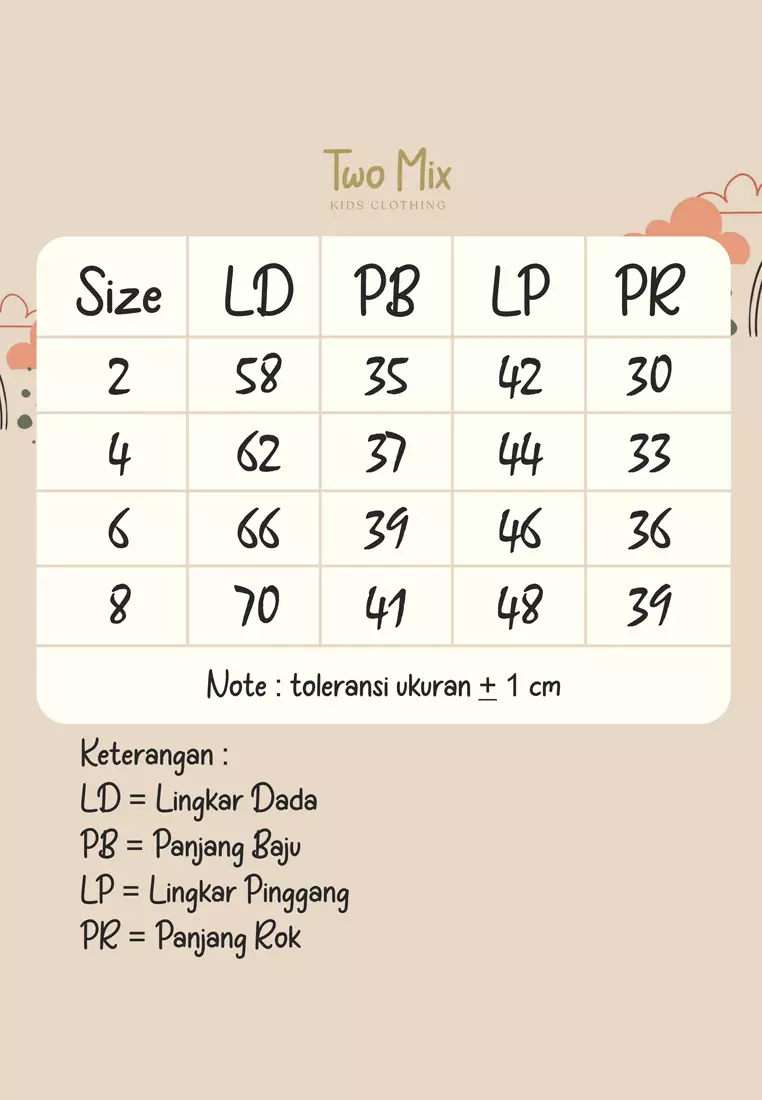 Two Mix Setelan Anak Perempuan Digital Printing Nonik Cantik 1-8 Tahun 4246