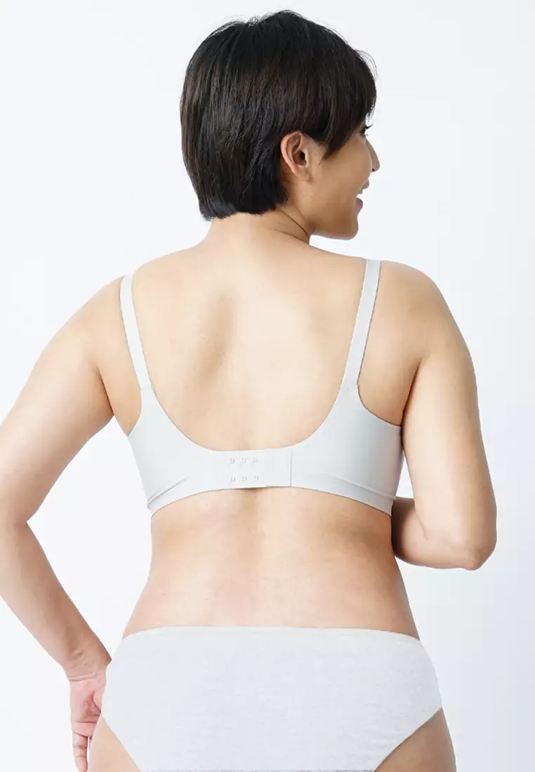 Light Grey Antibacterial Seamless Wireless Nursing Bra