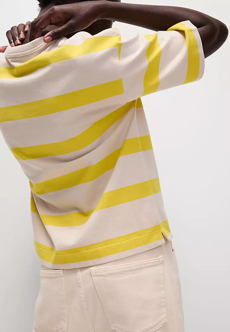 Pure Cotton Striped Boxy T-Shirt