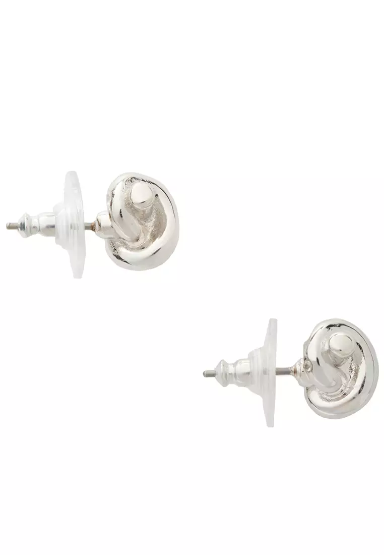 Sailor's Knot Studs Earrings in Silver o0r00064