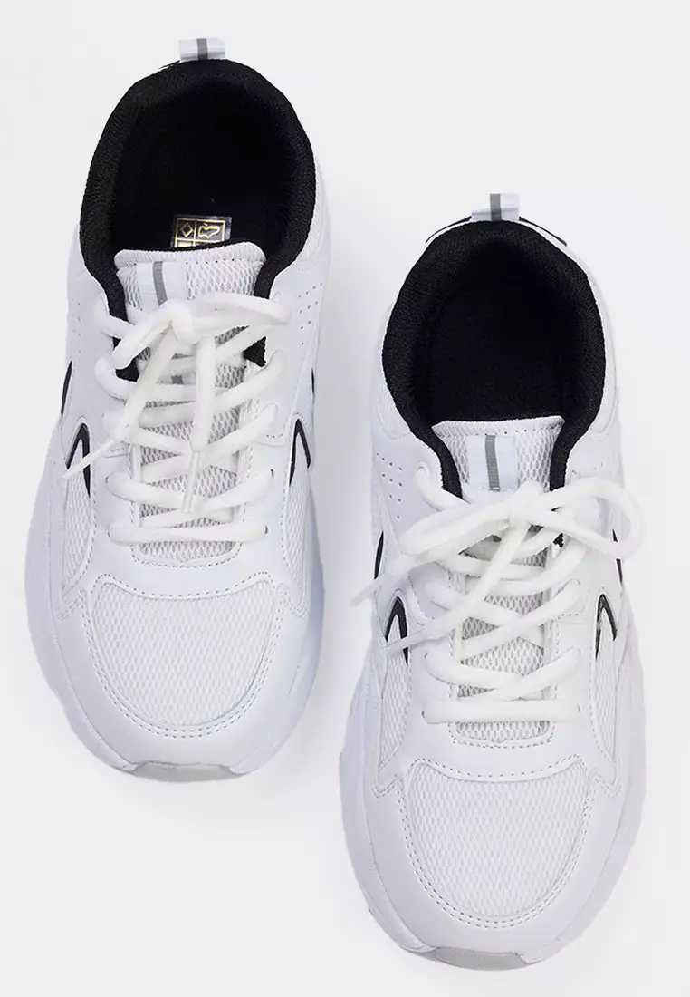 White Contrast Comfortable Sole Chunky Women's Sports Shoes Takaw26Sn00023
