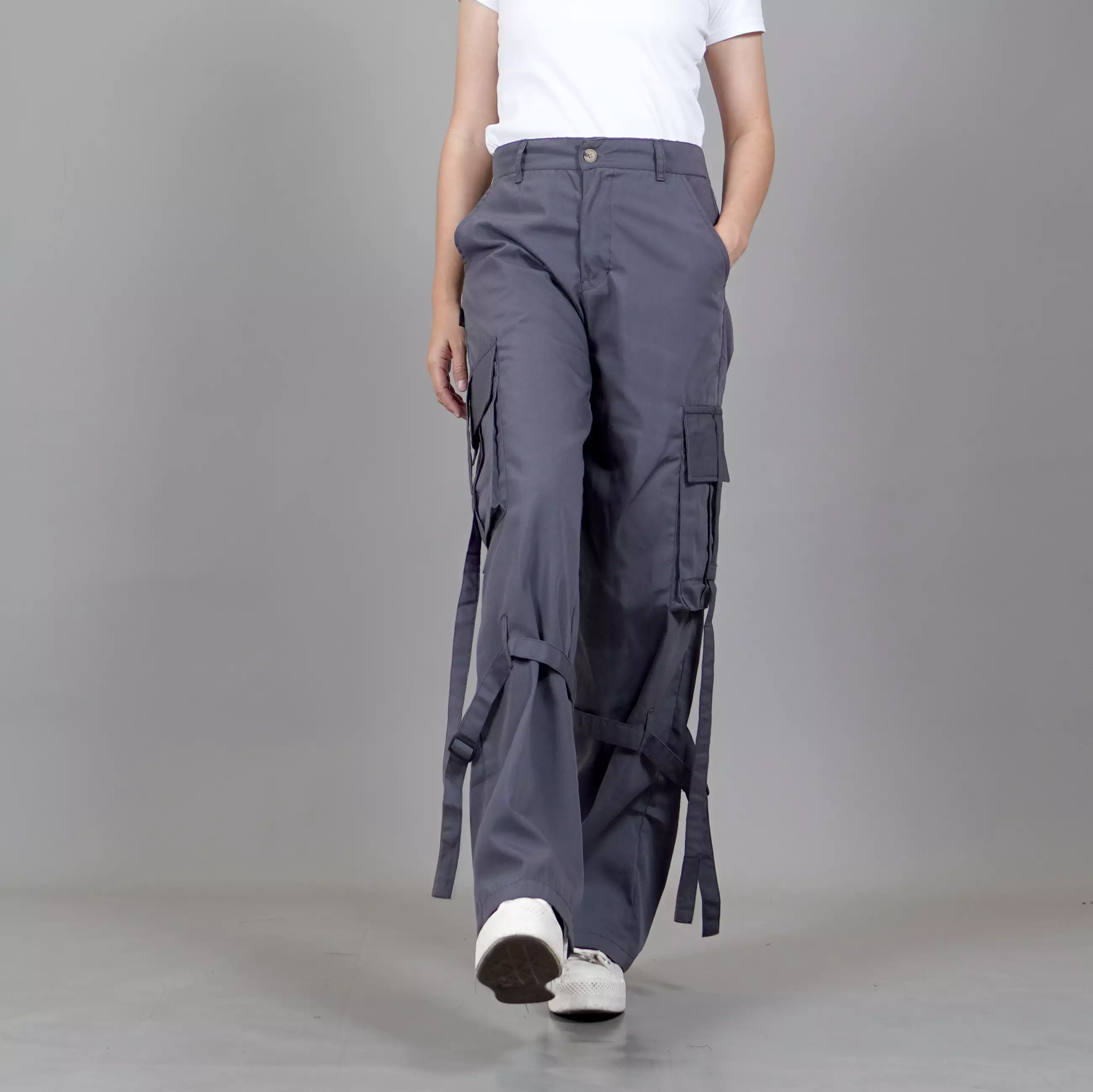 JEAN Celana Cargo Wanita Celana Kargo Wanita Cargo Pants Loose Pants Cargo - ABU TUA