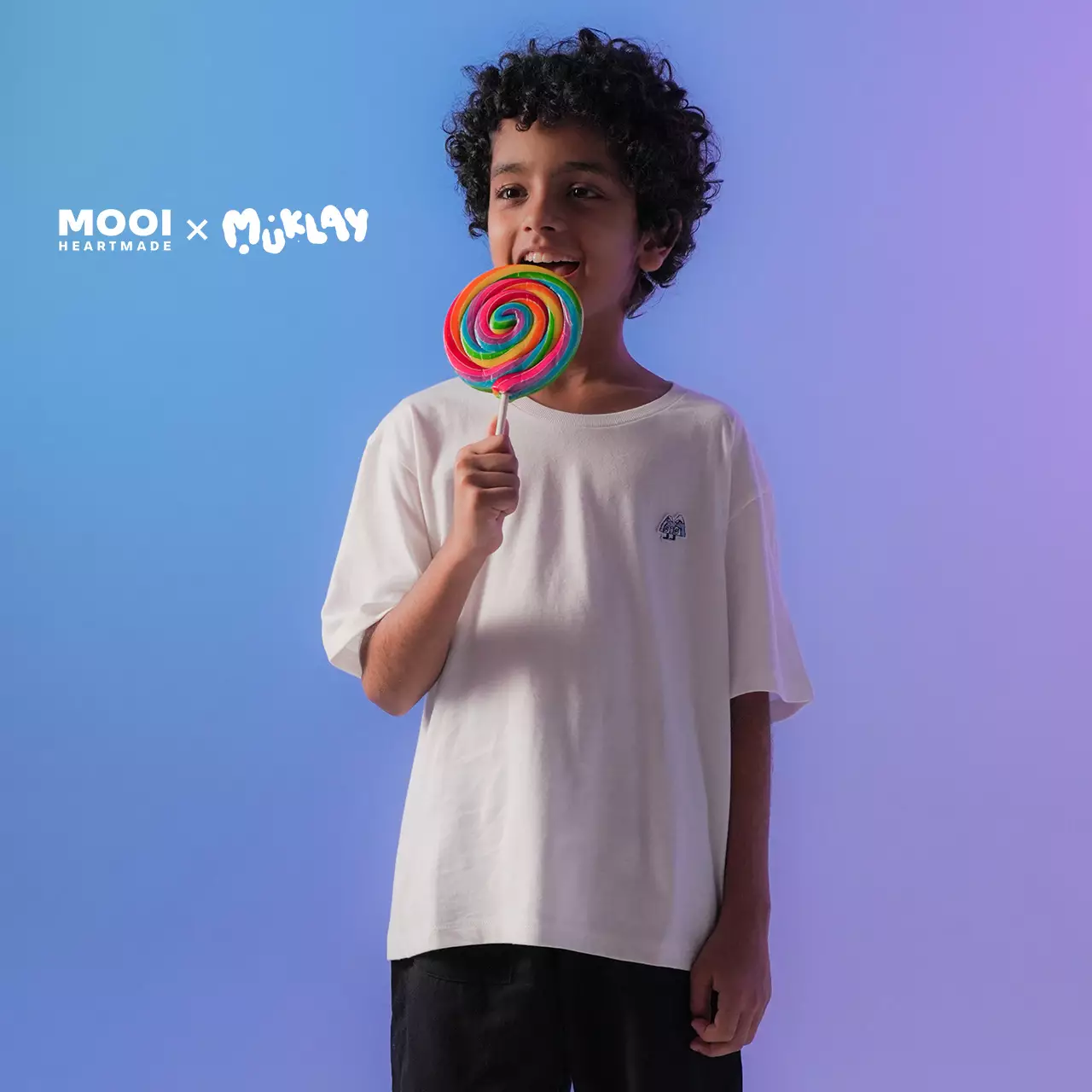 Mooi X Muklay Kaos Anak Unisex T-Shirt Basic Kids - Black