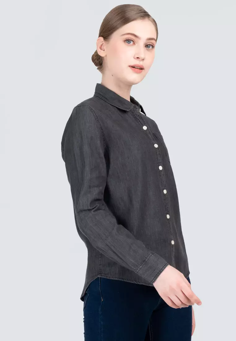 Polo Haus - Women’s Signature Fit Denim Long Sleeve Shirt WWLSV001