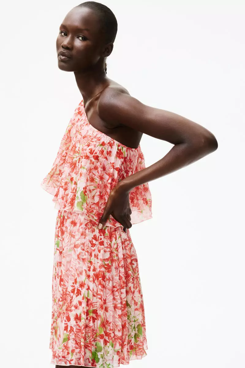 H&M Pleated one-shoulder dress