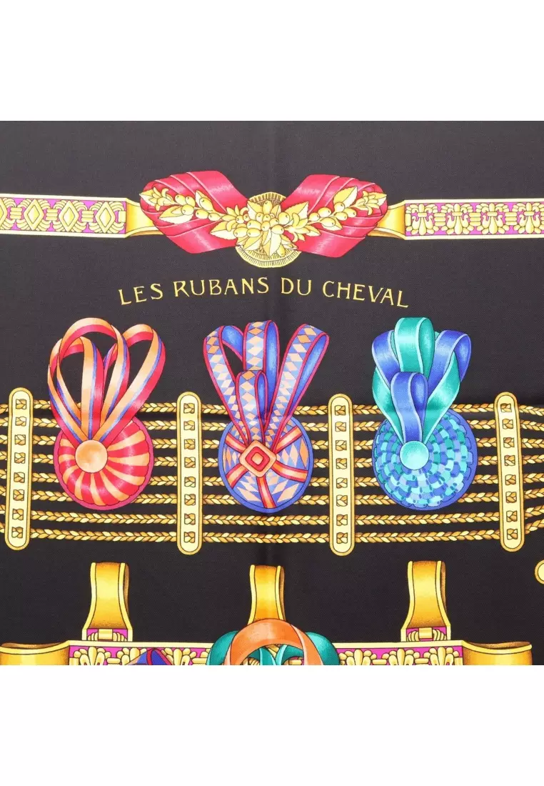 Buy Hermès Pre-Loved Hermès carres 90 LES RUBANS DU CHEVAL scarf