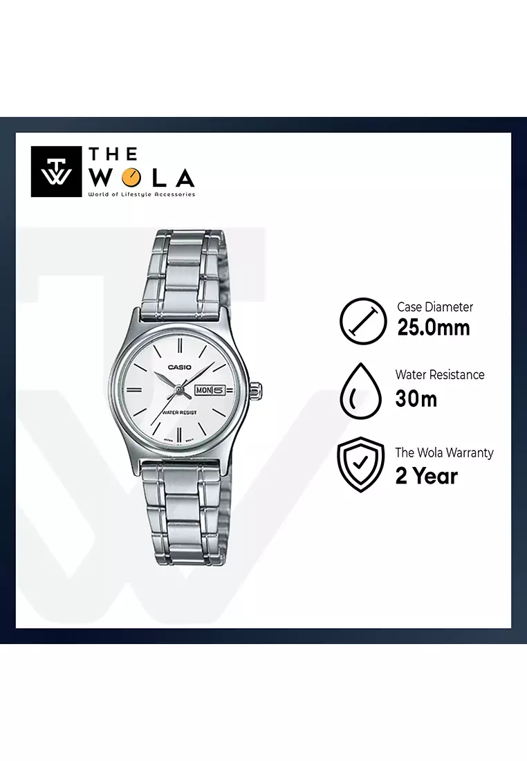 Women's Analog Watch LTP-V006D-7B2 Silver Stainless Steel Band Ladies Watch