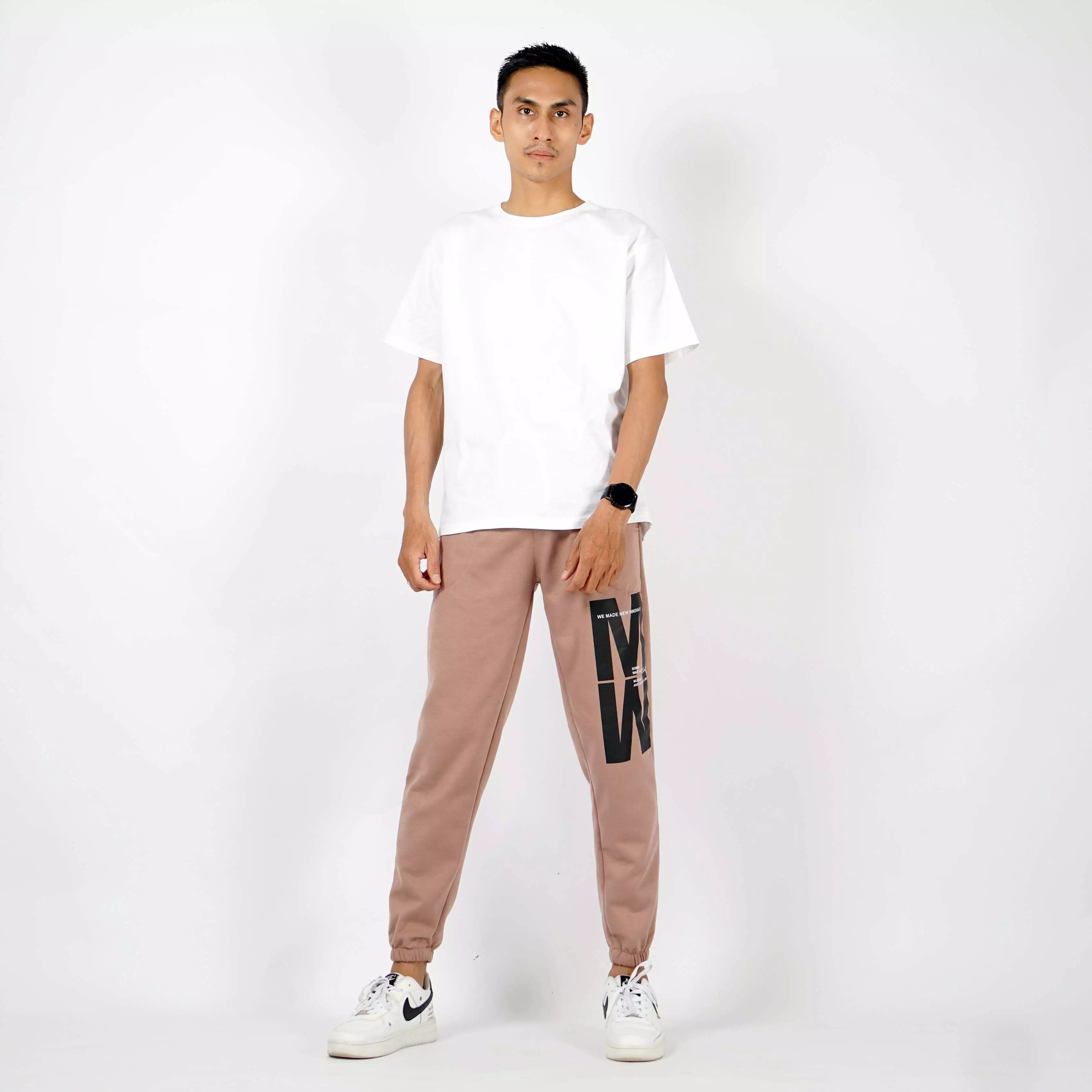  MORIS Celana Joger Pria Jogger Pants Celana Training Olahraga - Moka